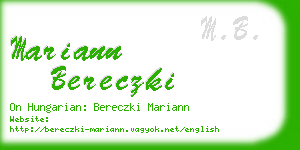 mariann bereczki business card